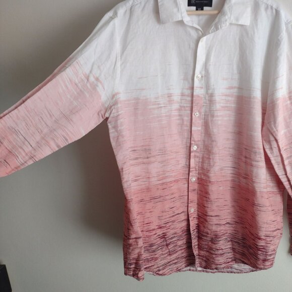 INC International Concepts Mens Linen Blend Ombre Shirt XL w Roll Tab Sleeve - Picture 4 of 10